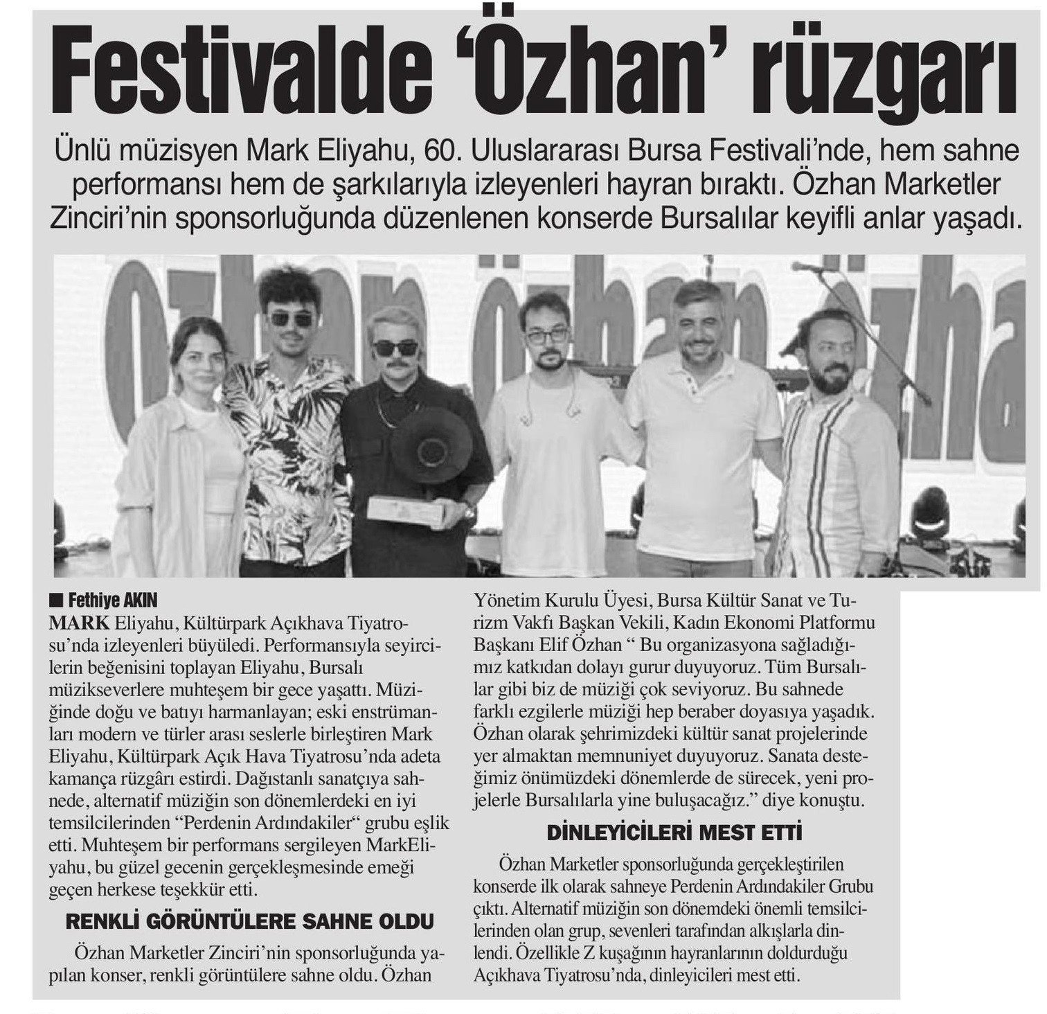 Festivalde 'Özhan' Rüzgarı