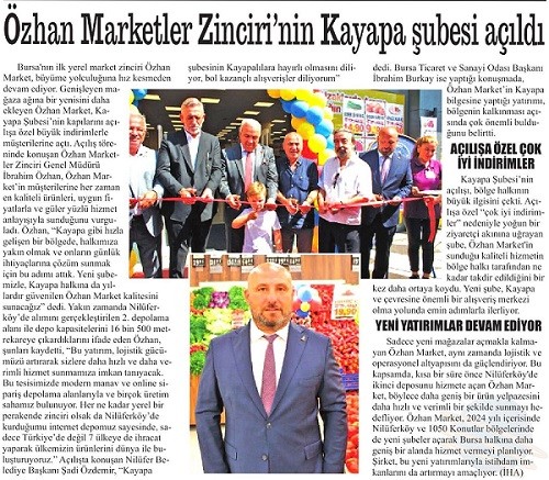 ÖZHAN MARKETLER ZİNCİRİ’NİN KAYAPA ŞUBESİ AÇILDI